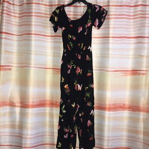Floral Black Off The Shoulder Jumpsuit